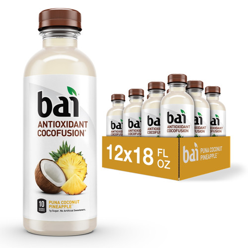 Bai Gluten-free, Puna Coconut Pineapple, Antioxidant Infused Drink, 18 Fl Oz, 12 Pack Bottles