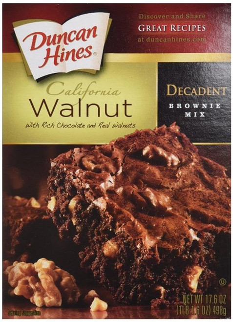 Duncan Hines Decadent Brownie Mix California Walnut 17.6 Oz (2 Boxes)