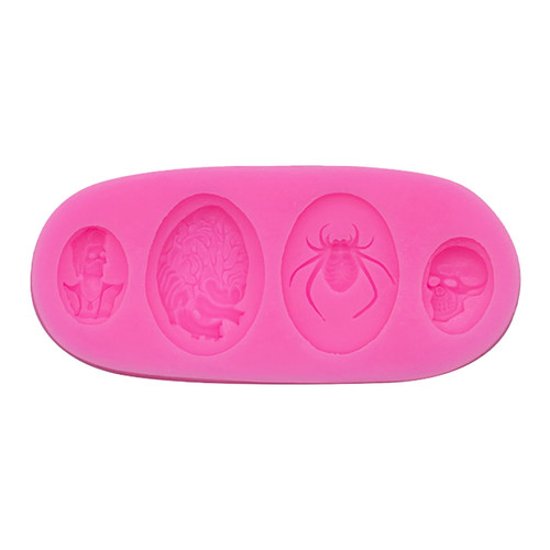 Ki-8jcud Halloween Cake Cookies Silicone Powder Grey Two Colors Cactus Candy Melt