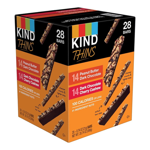 Kind Thins Bars, Variety Pack, 0.74 Ounce (28 Pack)