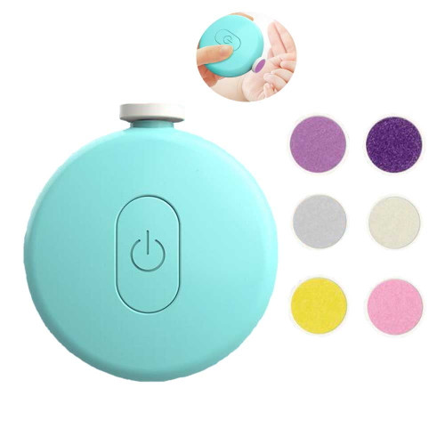 Fzflzdh Baby Nail Trimmer Electric Baby Nail Clippers Baby Trim Polish Grooming Kit For Newborn Toddler Toes Fingernails With 6 Grinding Heads (blue)