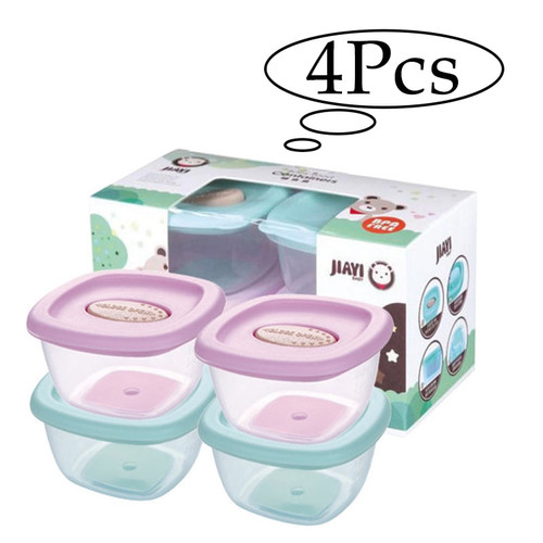 Lnkoo Baby Food Storage Containers | 4 Set | 4 Oz Baby Food Jars With Lids | Freezer Storage | Reusable Small Baby Food Containers | Microwave/dishwasher Friendly | For Infants/babies