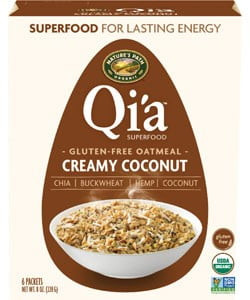 Nature's Path Organic Qi'a, Instant Oatmeal, Creamy Coconut, 1.33 Oz, 6 Packets