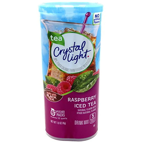 Crystal Light Raspberry Iced Tea Drink Mix, 12-quart 1.6-ounce Canister (pack Of 15)