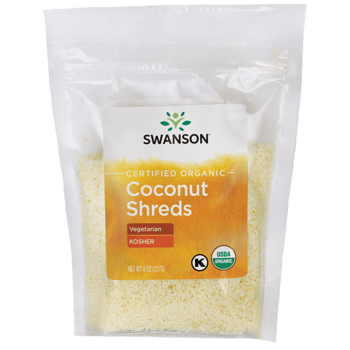 Swanson Certified Organic Unsulphured Coconut Shreds 8 Oz Package