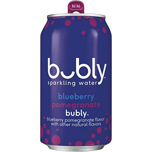 Bubly Sparkling Water, 12 Fl Oz Cans, Blueberry Pomegranate, 18 Count