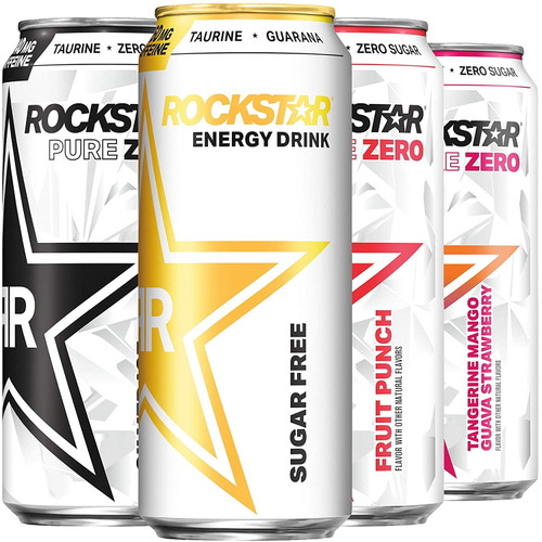 Rockstar Energy Drink, 4 Flavor Zero Sugar Variety Pack, 16oz Cans, (12 Pack) (packaging May Vary)