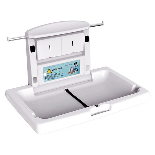 Wall-mounted Diaper Changing Stations, Fold Down Changing Tables For Public Restrooms, And Baby Changing Stations With Storage Box, Adjustable Safety Strap, And Horizontal Design