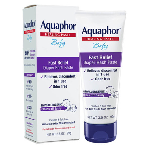 Aquaphor Baby Diaper Rash Paste, Maximum Strength 40% Zinc Oxide, Diaper Rash Cream, Diaper Rash Ointment, 3.5 Oz