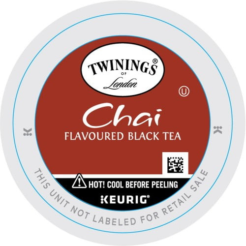 New Twinings 100% Organic & Fair Trade Certified Tea Chai Flavoured Black Tea K-cup,each