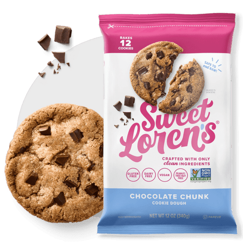 (6 Pack)sweet Lorens Gf Chocolate Chunk Cookie Dough, 12oz