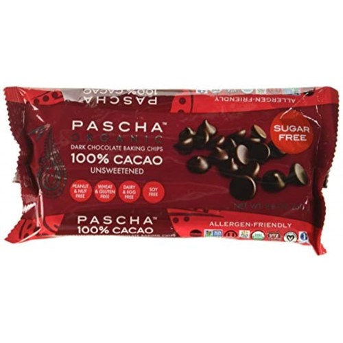 Pascha Organic Dark Chocolate Baking Chips - 100% Cacao, Unsweetened - 8.75 Ounces
