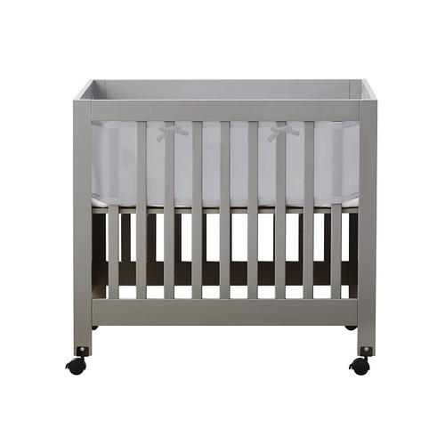 Breathablebaby Breathable Mesh Crib Liner – Classic Collection – Gray – Fits Mini/portable Cribs – Anti-bumper