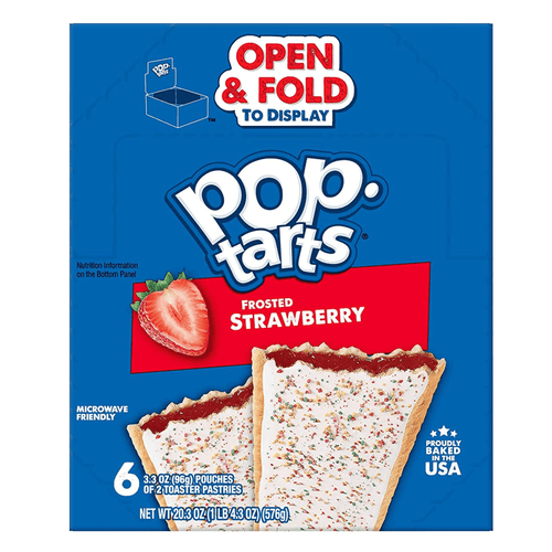 Pop-tarts Frosted Strawberry Toaster Pastries 3.3 Ounce 2 Per Pouch, (6 Pack)