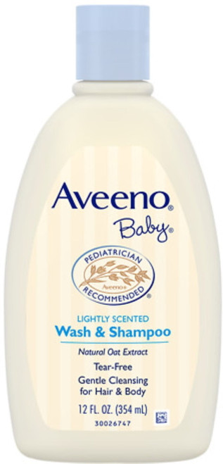 Aveeno Baby Wash & Shampoo, Lightly Scented 12 Oz (pack Of 4)