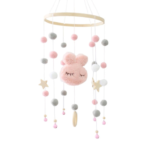 Hanging Baby Mobile Rattle Photography Props Crib Accessories Bed Bell Baby Crib Pink