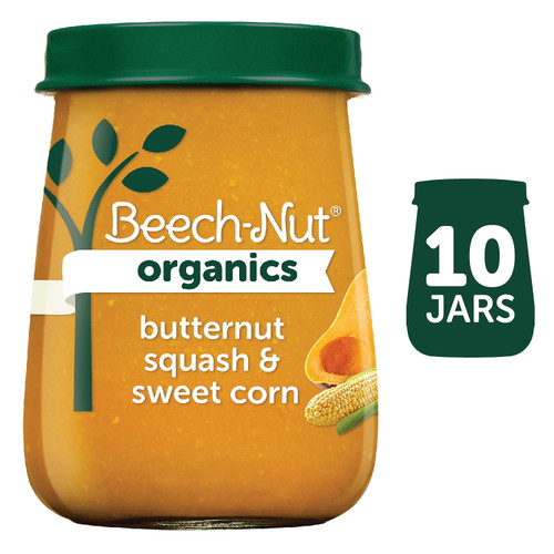 Beech-nut Organics Stage 2 Baby Food, Butternut Squash & Sweet Corn, 4 Oz Jar, 10 Pack