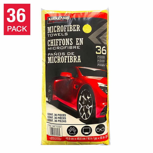 Kkld Ultra Plush Microfiber Towel, Yellow, 16 In X 16 In, 36-count