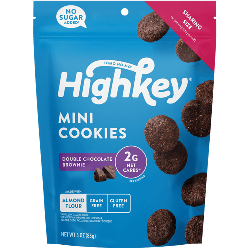 Highkey Sugar Free Cookie, Low Carb Keto Snack, Gluten-free, Chocolate Brownie, 3oz
