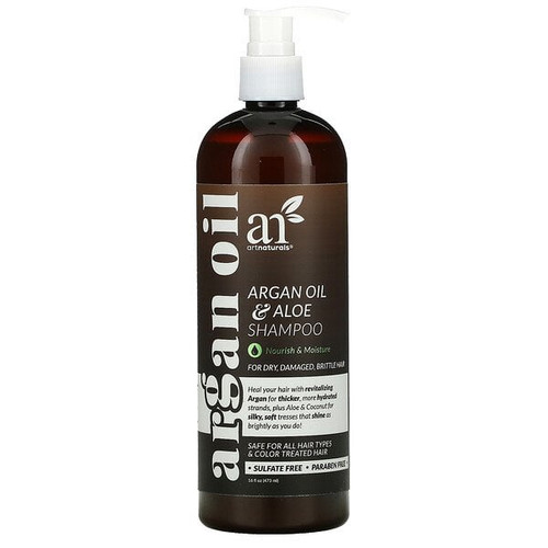 Artnaturals, Argan Oil & Aloe Shampoo, For Dry, Damaged, Brittle Hair, 16 Fl Oz (473 Ml)