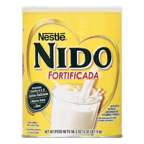 Nestle Nido Fortificada Whole Dry Milk, 56.3 Oz (pack Of 6)