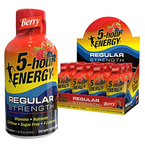 5-hour Energy Shot, Regular Strength, Berry, 1.93 Oz, 12 Pack