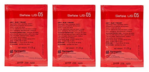 North Mountain Supply - Ft-05-3 Fermentis Safale Us-05 Beer/ale Yeast - Pack Of 3 - Fresh Yeast