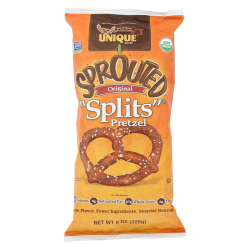 Unique Pretzels - Sprouted Grain Pretzels - Case Of 12 - 8 Oz.