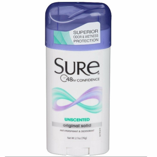 Sure Original Solid Unscented, Anti-perspirant Deodorant 2.70 Oz (pack Of 3)