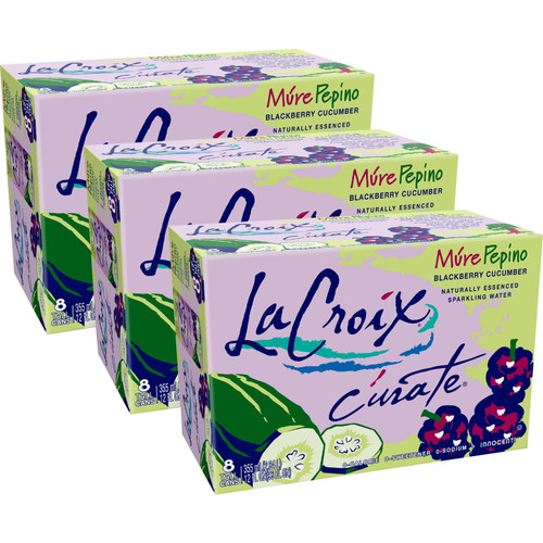 Lacroix Sparkling Water Curate, Mure Pepino (blackberry Cucumber)- 3/8 Packs 12 Oz
