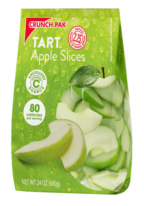 Crunch Pak Family Sized 24oz Bag Of Tart Sliced Apples