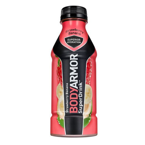 Bodyarmor Superdrink, Electrolyte Sport Drink, Strawberry Banana 16 Oz (pack Of 24)