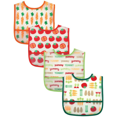 Luvable Friends Baby Boy Waterproof Peva Bibs 4pk, Blue, One Size