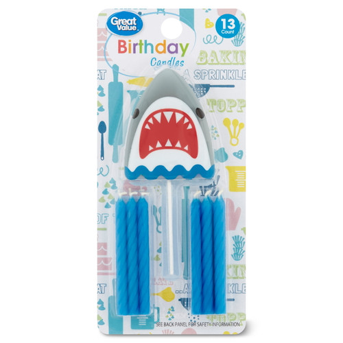 Great Value Birthday Candles, Shark, 13 Count