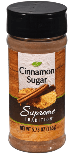 (1) Cly Supreme Traditions Cinnamon Sugar Cinnamon Sugar Shaker Cinnamon Sugar Popcorn Seasoning Cinnamon Sugar Spice Cinnamon Sugar K Cups Cinnamon Sugar Pita Chips Cinnamon Sugar Bulk