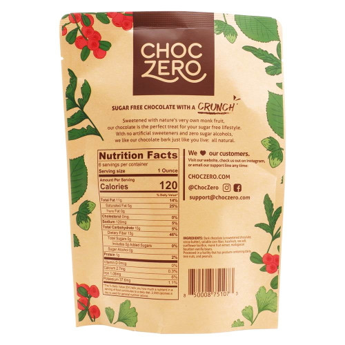 Choczero - Milk Chocolate Hazelnut Keto Bark - 6 Oz.