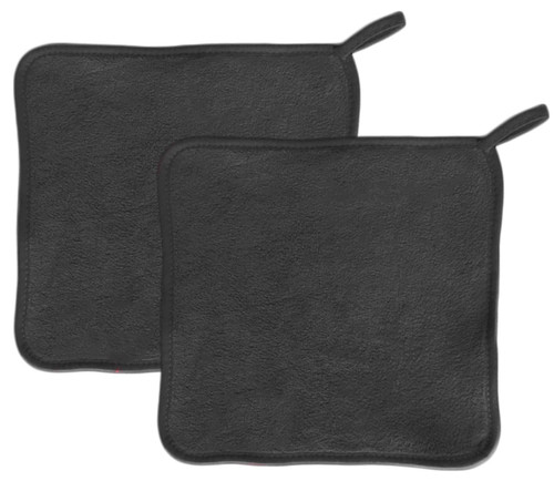 Makeup Remover Cloth (2 Pack Black) - Chemical Free Cleansing Towel - Wipes Face Clean