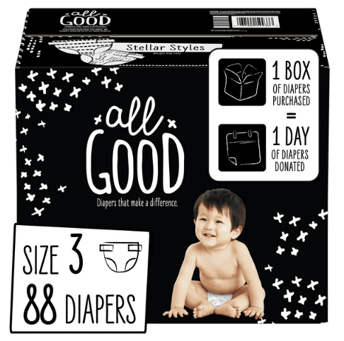All Good Absorbent And Hypoallergenic Diapers, Size 3, 88 Ct