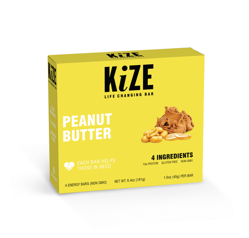 Kize Life Changing Bar, Peanut Butter, 4 Ingredients, Gluten Free, 1.6oz Bar (4ct Box)