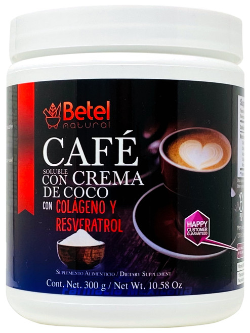 Premium Instant Coffee With Resveratrol And Collagen - Colageno Y Resveratrol - 300 Grams