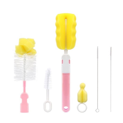 Beinou Bottle Cleaning Brush,6pcs Newborn Baby Milk Feeding Bottle Nipple Cleaning Teat Bristle Brush Set