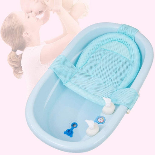 Vonter Adjustable Baby Shower Mesh Bath Support Seat For Bathtub, Baby Gril Boy Shower Gift,comfortable Infant Bathtub Seat Perfect Fits For Universal Babies’ Tubs,baby Bath Seat For Sink(blue)