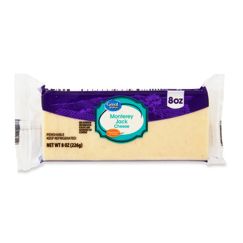Great Value Monterey Jack Cheese, 8 Oz