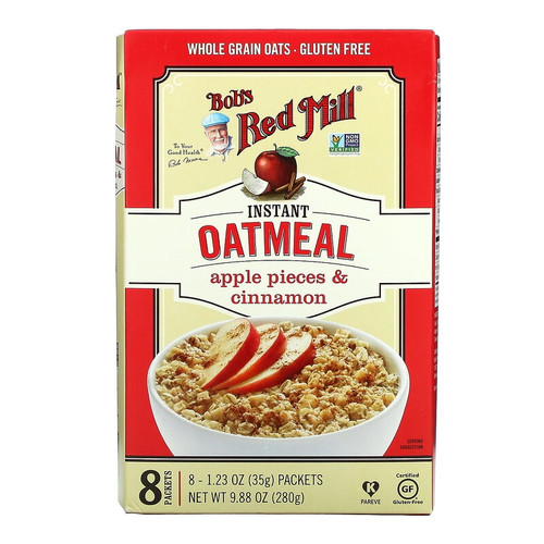 Bob's Red Mill, Instant Oatmeal Packets, Apple Pieces & Cinnamon, 8 Packets, 1.23 Oz Pack Of 2