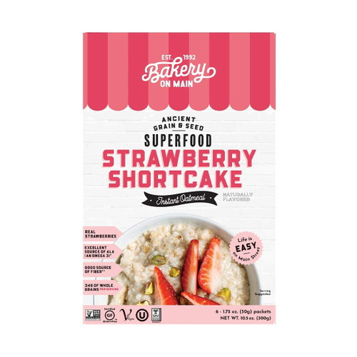 Bakery On Main Ancient Grains Instant Oatmeal Strawberry Shortcake 6 Packets Pack Of 3