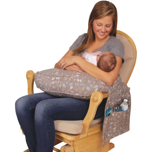 Leachco Rockin' Pockets Delicate Branch Taupe │ Contoured Nursing Pillow│ Sham-style, Removable Cover