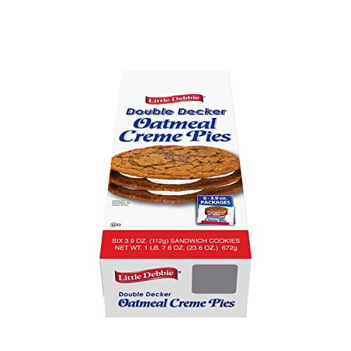 Little Debbie Oatmeal Double Decker Rounds, Individually Wrapped, 3.9 Ounces, Pack Of 6