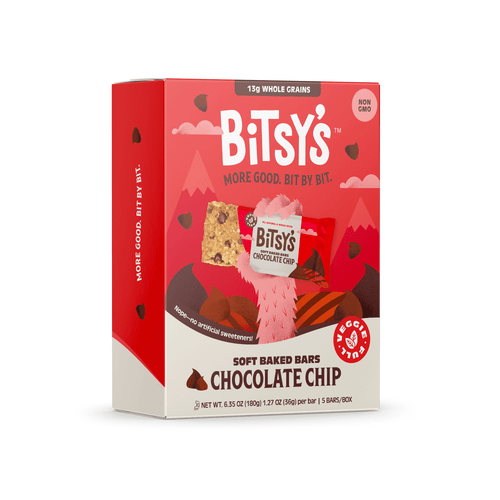 Bitsy's Soft Baked Bars, Chocolate Chip, Snack Bars, 5 Bars