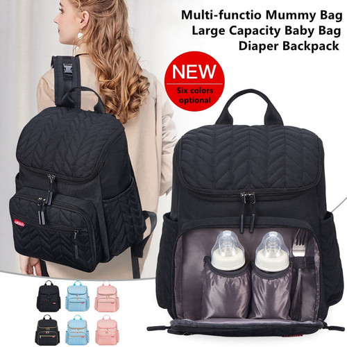 Diaper Backpack, Large Capacity Baby Bag, Multi-function Travel Backpack Nappy Bags, Nursing Bag, Fashion Mummy, Roomy Waterproof Outdoor Travel Nursing Bags For Baby Care (black A)