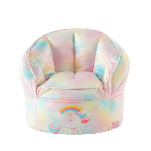 Heritage Kids Pink Polyester Tie Dye Unicorn Bean Bag